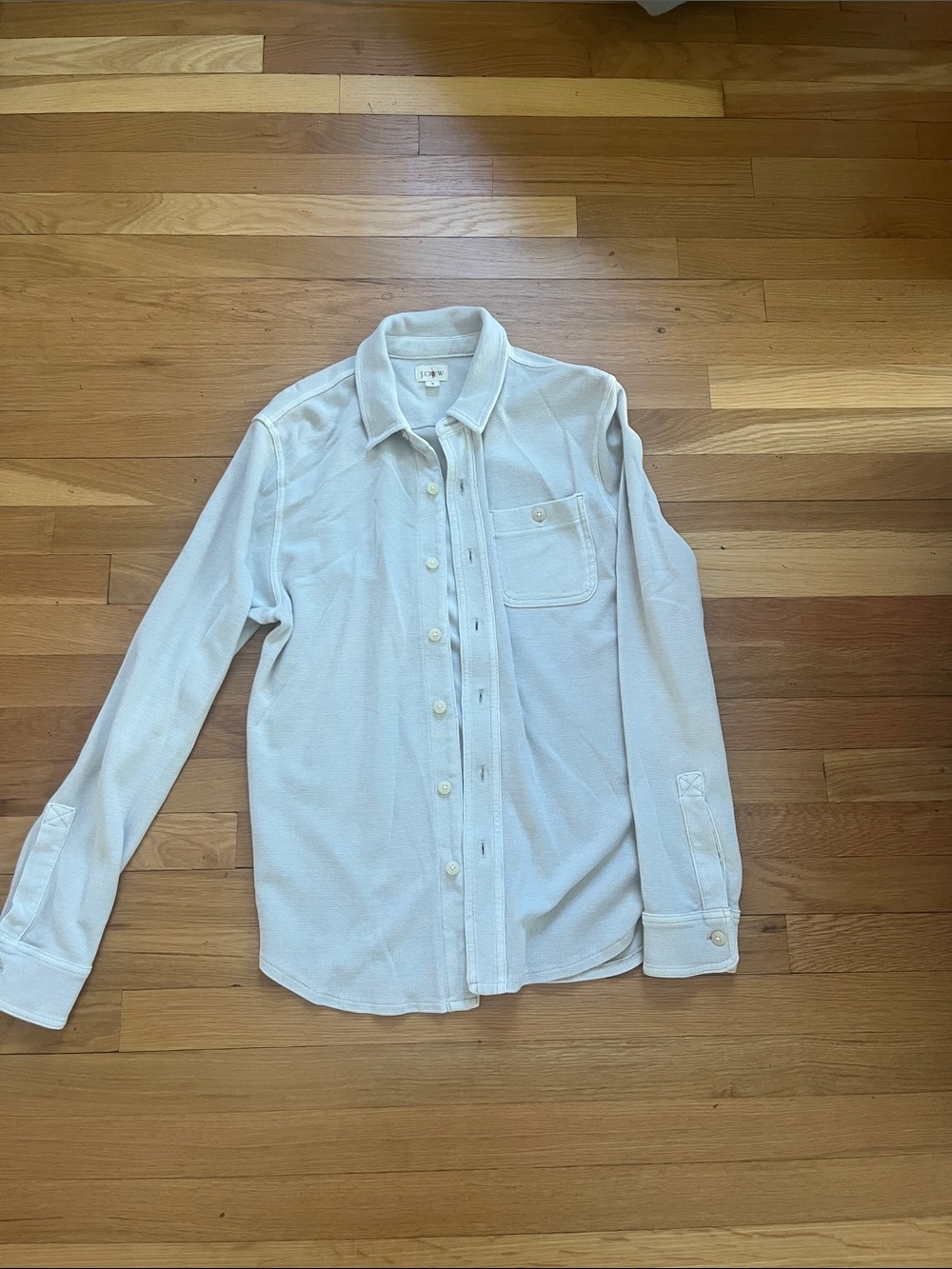 J. Crew Men's Off-White Button-Down Casual Shirt